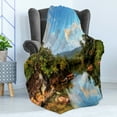 thumbnail image 4 of East Soft Flannel Fleece Blanket, View of the Tropical Jungle River at the Beach of Masoala National Park in Madagascar, Cozy Plush for Indoor and Outdoor Use, 50" x 70", Multicolor, by Ambesonne, 4 of 5