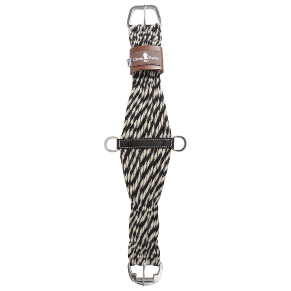 Classic Equine Horse Colored 100 % Mohair 27 Strand Roper Cinch Girth Black