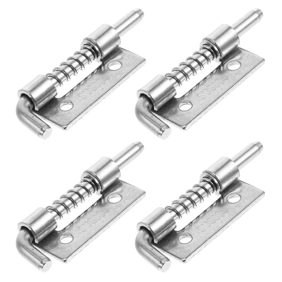 WHAMVOX Raindrops 4pcs Stainless Steel Flat Pin Lock Spring Loaded Bolt Latches for Cabinet Box with Flat Pin Hinges and Spring Loaded Plunger Left