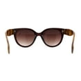 thumbnail image 4 of Womens Horn Rim Cat Eye Designer Fashion Plastic Sunglasses All Brown, 4 of 4