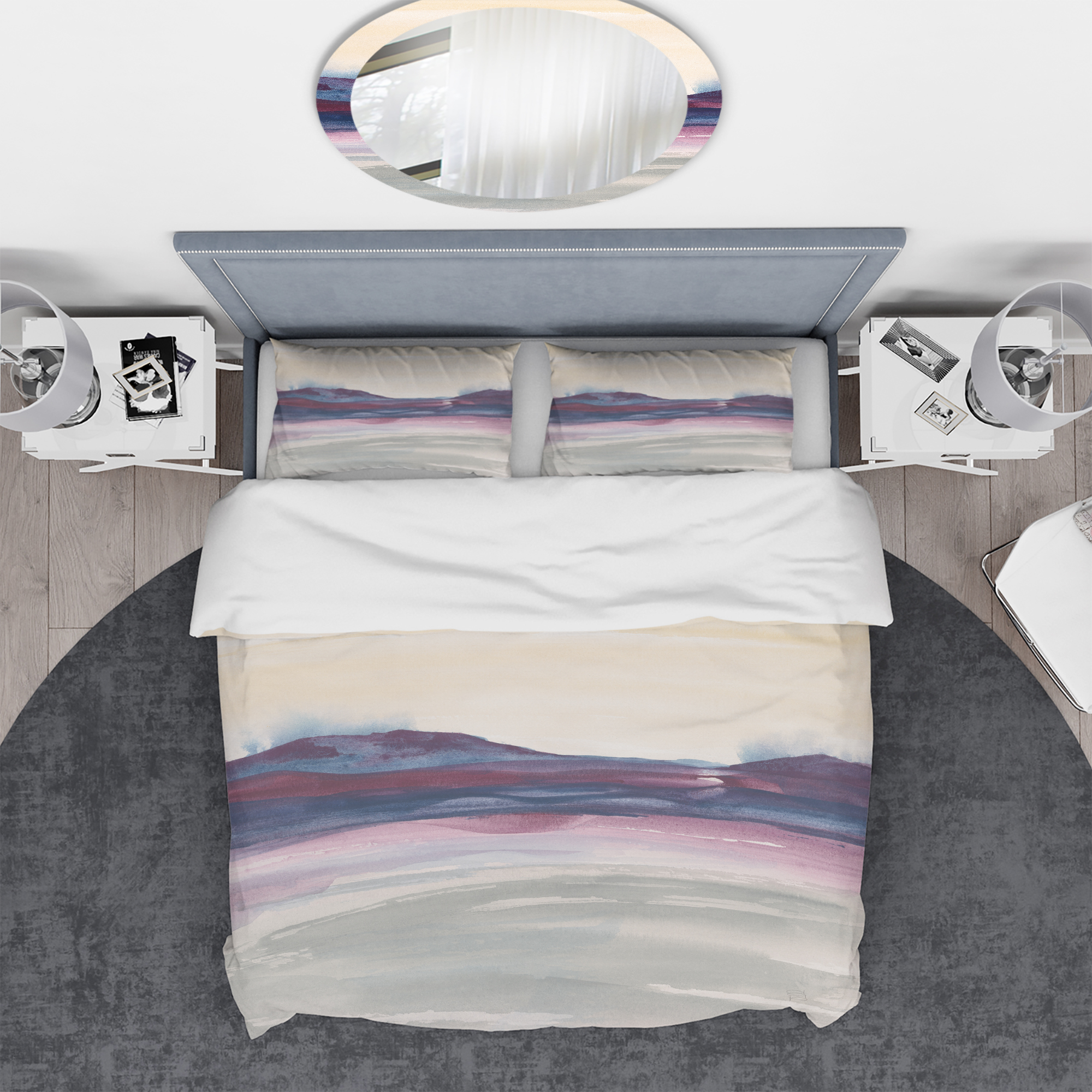 Designart 'Purple Rock landscape II' Geometric Duvet Cover Set