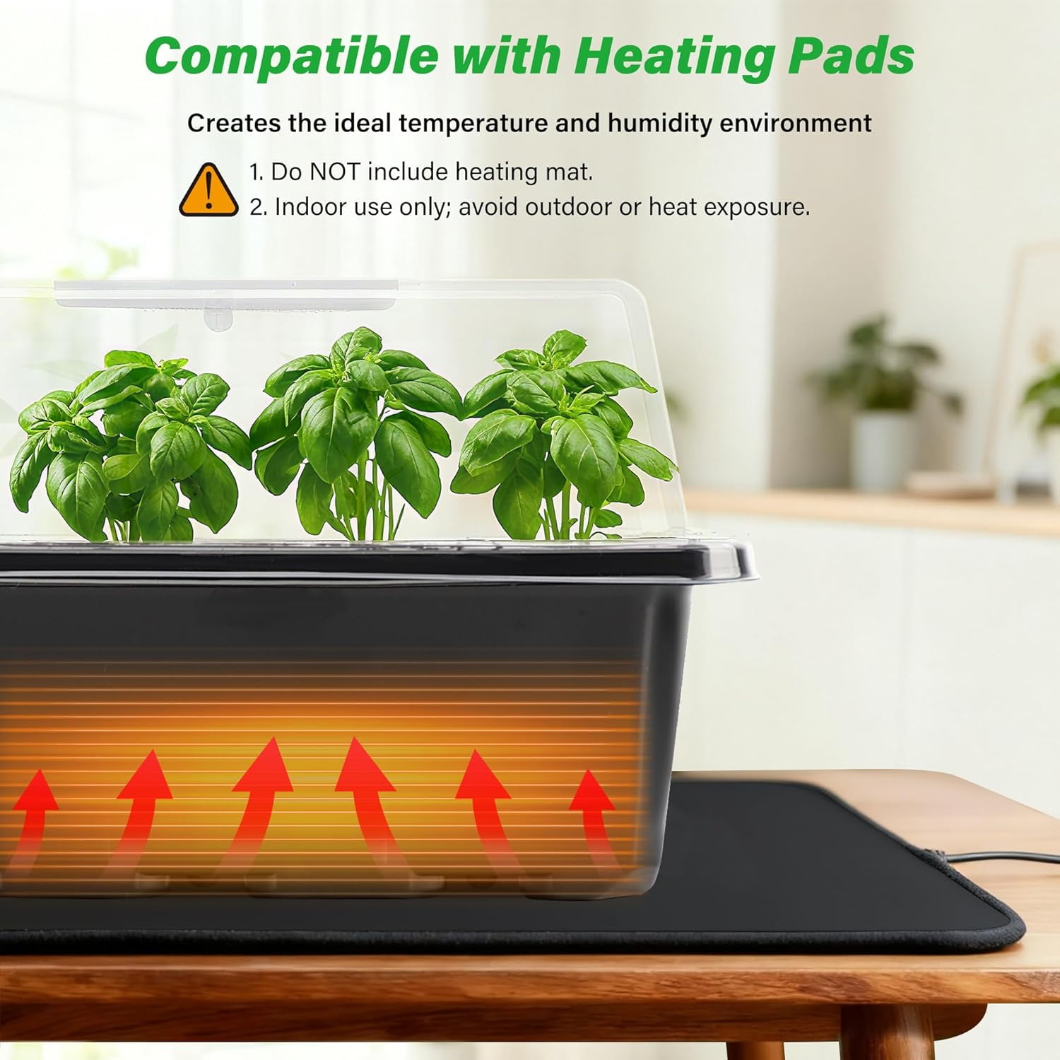 5-Pack Seed Starter Trays for Indoor Germination – Humidity Dome to Regulate Temperature & Humidity, Clear Tray for Root Observation, Drain Holes to Prevent Overwatering (5 Packs, Clear)