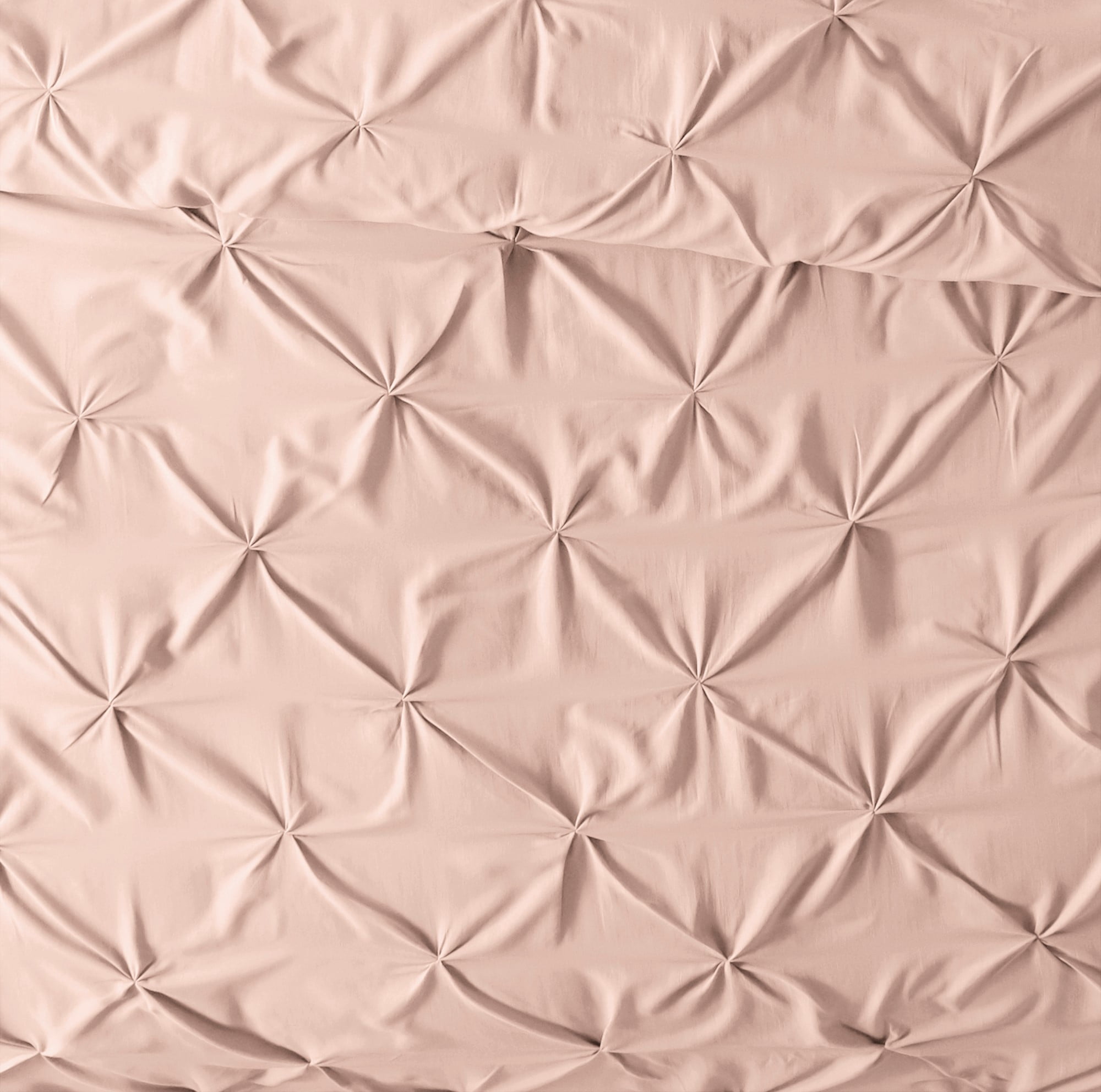 Noble Linens Blush Pinch Pleat 3-Piece Duvet Cover Set, Full/Queen