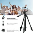 thumbnail image 3 of K&F CONCEPT 60" Ultra Lightweight Photography Tripod, Portable Travel Camera Tripods with Remote and Cellphone Holder, 360° Panorama, Cold Shoe Interface, 3 of 9