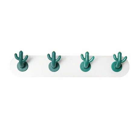 

VEAREAR 4Pcs Wall-Mounted Cactus Shape Hook Holder Kitchen Bathroom Office Hanger Rack