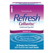 Refresh Celluvisc Lubricant Eye Gel Preservative-Free Artificial Tears, 0.4 ml, 30 Count