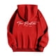 thumbnail image 4 of MHFRRA Sudadera con Capucha y Estampado de Letras para Un Estilo Casual Elegante y Cómodo Sudadera Tipo Jersey para El Día A Día Rojo, 4 of 5