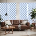 thumbnail image 2 of Ambesonne Geometric Window Curtains, Checkered Rhombus, Each 28" W x 63" L, Slate Blue Pale Blue, 2 of 5