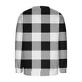 thumbnail image 4 of JUSLIO Plaid Womens Tops Warm Fleece Blouses Graphic Long sleeve Round Neck Blouses Black L, 4 of 5