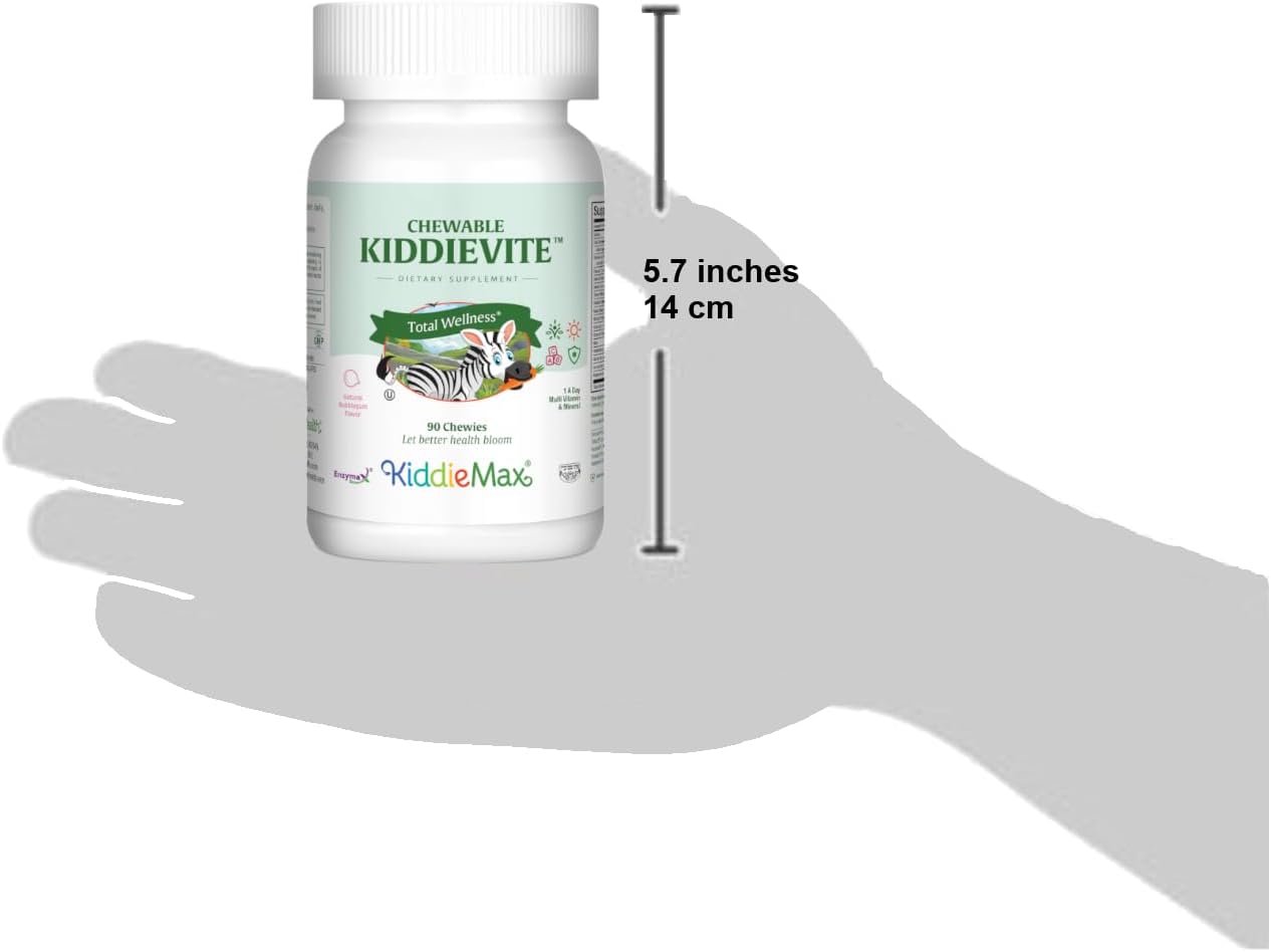Maxi Health KiddieVite Chewable – Multivitamin for Kids – Immune & Growth Support – Bubble Gum – 90 Ct