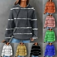 thumbnail image 7 of Women's Waffle Hoodie Fall,Womens Jacquard Drawstring Ribbed Knit Pullover Hoodie Fall Oversized Waffle Striped Sweatshirts Long Sleeve Loose Hood Sweater Tops, 7 of 7