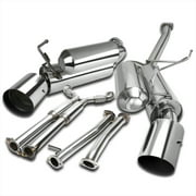 Spec-D Tuning Dual Exhaust Catback System Burnt Tip Compatible with 2003-2007 Infiniti G35 2Dr Coupe