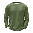 thumbnail image 2 of Men's Waffle Thermal Shirts Textured Underwear Tops, Lightweight Pullover Sweaters, Long Sleeve, Crew Neck Army Green 2XL, 2 of 6