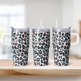 thumbnail image 2 of 20oz Double Wall Stainless Steel Tumbler With Handle Geometric Design Insulated Leak Proof Travel Coffee Cup With Straw, 2 of 5