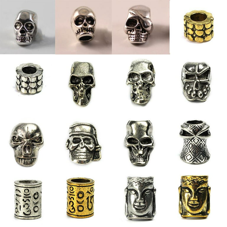 Pewter Grins Skull Charms Beads Skulls Paracord Bracelet Glass Metal –  Paracord Galaxy