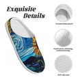 thumbnail image 5 of Kdxio Starry Night Sunflower Field Women's Men's Slippers Plush Slip-On House Slipper for Winter Indoor Soft Cushion Non-slip Fluffy Slides Slippers-35/36, 5 of 7