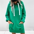 thumbnail image 2 of Women's Casual Winter Warm Fleece Lined Long Hooded Sweatshirt Thick Tunic Pullover Hoodies with Kangaroo Pockets, 2 of 7