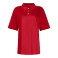 thumbnail image 3 of HAJWOH Hot Pink Womens Uniform Tops Short Sleeve Top Casual Button Down Tennis T-Shirts 2026 Summer New Collared Golf Polo Shirt Workout Blouse, 3 of 4