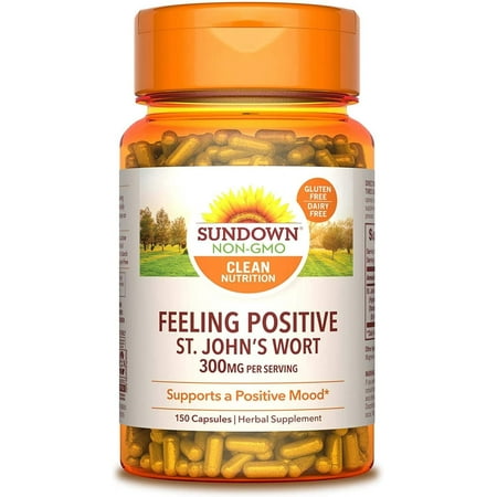 Sundown Standardized St. John's Wort 300 mg ,Non-GMO, Dairy, Artificial Flavors 150 Capsules
