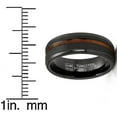 thumbnail image 4 of Metal Masters Mens Whiskey Barrel Oakwood Horizontal Brushed Tungsten Carbide Ring Wedding Band Black Inlay 8mm, 4 of 5