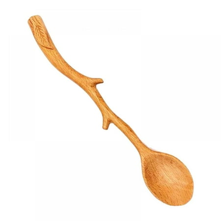 

GOODLY Wooden Twig Shaped Spoon Japanese Style Wooden Ladle Spoon Kitchen Tool Utensil for Soup Cooking Mixing Stirrer