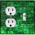 thumbnail image 1 of Metal Light Switch Plate Cover Cafe Diner Coffee Sign Green COF025, 1 of 13