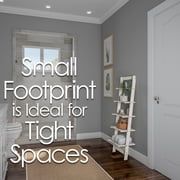 Lavish Home White Wooden 5-Tier Ladder Shelf for Narrow Storage, Ideal for Living Room, Kitchen, Bedroom, Bathroom, Office