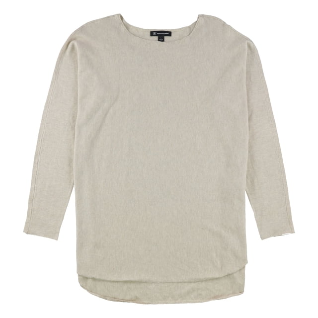I.N.C Womens Solid Shirttail Pullover Sweater, Beige, X-Large