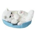 thumbnail image 4 of Simulación de gato de compañía, adorable mini gatito en una almohadilla para mascotas, escritorio de regalo con maullidos Gato blanco, 4 of 9