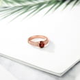 thumbnail image 4 of Gem Stone King 18K Rose Gold Plated Silver Red Garnet Engagement Ring for Women (1.98 Cttw, Oval 8X6MM, Gemstone January Birthstone, Available in Size 5, 6, 7, 8, 9), 4 of 4