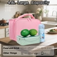 thumbnail image 6 of Lunch Box for Kids Boys Girls Men Women, Insulated Lunch Bag with Buckle Handle for School Work Picnic Travel, Reusable Leakproof Lunchbox Cooler - Pink, 6 of 8