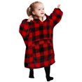 thumbnail image 1 of Sudadera con capucha portátil KFUBUO para niños de 2 a 6 años, color rojo a cuadros, 1 of 6
