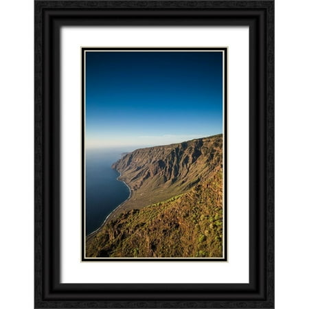 Bibikow, Walter 17x24 Black Ornate Wood Framed with Double Matting Museum Art Print Titled - Canary Islands-El Hierro Island-Mirador de Isora-elevated view of the east coast