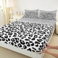thumbnail image 3 of Feelyou Luxury Cheetah Print Full Size Sheets, Fashion Sequin Print Bed Sheets, Chic Abstract Sheet Sets, Microfiber Bedroom Decor, 4pcs, 3 of 7