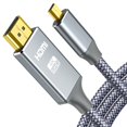 thumbnail image 1 of Adaptador de cable oldboytech 4K Micro HDMI a HDMI macho de 1,8 m, color gris, 1 of 7