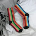 thumbnail image 5 of Cauagu Mexican Serape Blanket Stripes Print Crew Socks for Women and Men,Adult Athletic Running Socks 1-Pair Sports Socks Work Gear Socks with Moisture Wicking, 5 of 6