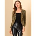 thumbnail image 2 of INSPIRE CHIC Cardigan Court à Manches Longues Scintillantes Col Drapé pour Femmes, 2 of 6