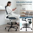 Ergonomic Drafting Chair with Mesh Back, Adjustable Footrest, and Heavy