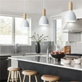 thumbnail image 4 of JLOWCO Adjustable Height Track Lighting Hanging Pendant Light H Type Kitchen Pendant Lighting Over Island 3 Pack White Island Pendant Lights for Kitchen (LED Bulb Include), 4 of 7