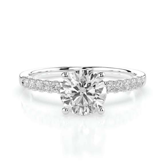 1.00 Carat TW Women's Moissanite Engagement Ring in 18k White Plated Silver (D Color, VVS1 Clarity, Size 7)