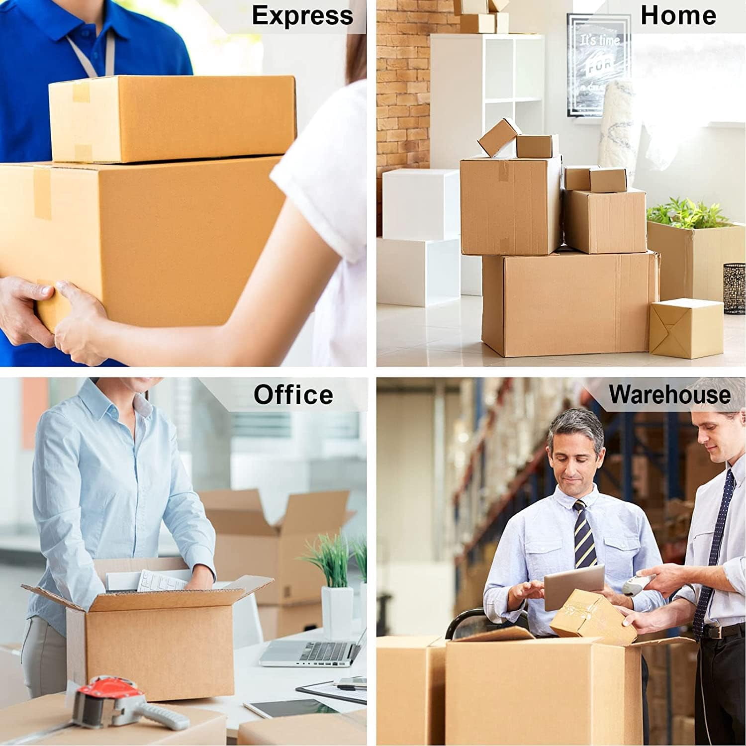 6-Pack Brown Packing Tape with Dispenser -2.7mil x 1.88" x 55Y Heavy Duty Packing Tape for Moving Boxes-Moving Tape Strong Adhesive Packaging Tape