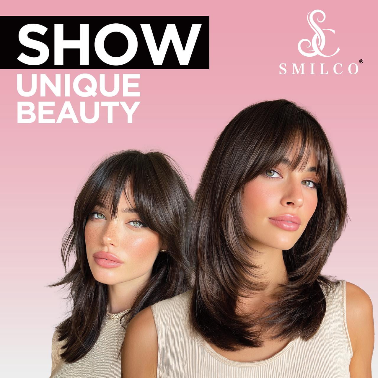 Smilco 18-Inch Classic Black Wig - Heat-Resistant Fiber, Undetectable Wear & Timeless Elegance for Versatile Styling