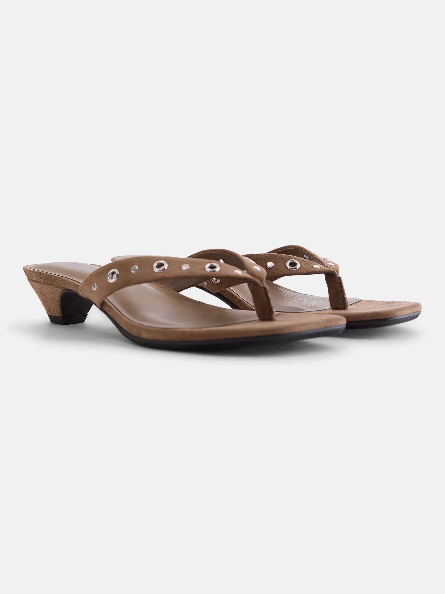 No Boundaries Women's Cone Heel Thong Sandals