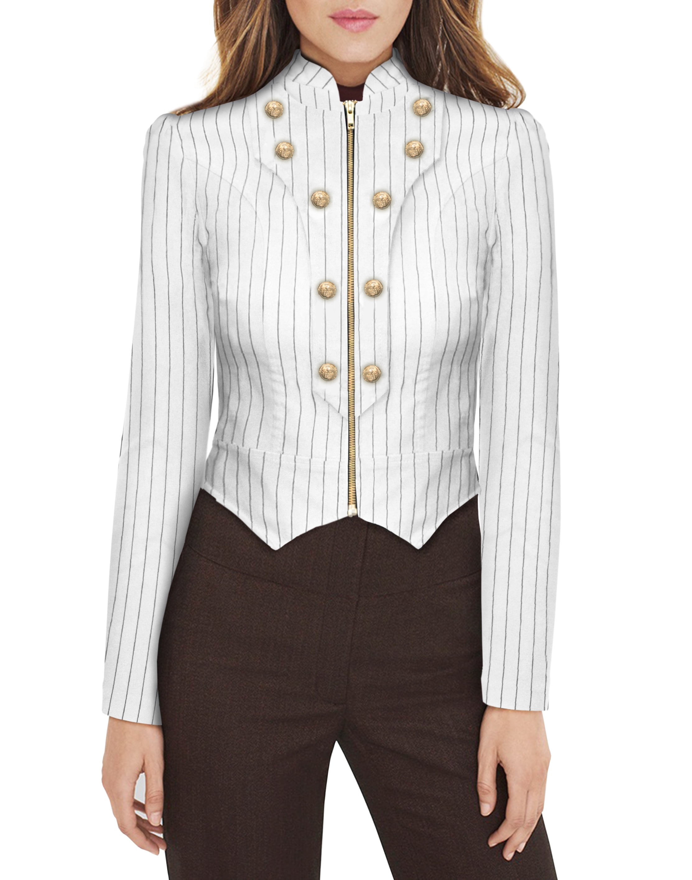 White military jacket womens cheap