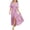Pink, variant on PBFRDSJ Womens Summer Dresses V Neck Striped Button Down Shirt Dress Half Sleeve Tiered Maxi Sundress with Adjustable Belt