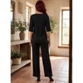thumbnail image 3 of Conjunto 2 Piezas Blusa y Pants Casual Elegante Súper Cómodo Tejido Canalé para Mujer, 3 of 5