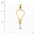 thumbnail image 2 of Beautiful 14k Two-Tone 3-D Stethoscope Pendant, 2 of 2