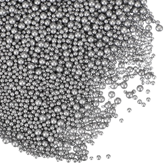 Uxcell Glass Bubble Beads, Tiny Iridescent Beads No Hole Mini Glass Bubble - Fitting for (DIY Crafting - Nail Art - Jewelry Making) 1-3mm &50g & Silver