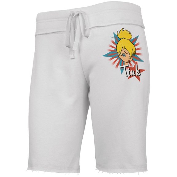 Tinkerbell - Face Star Burst White Juniors Drawstring Shorts