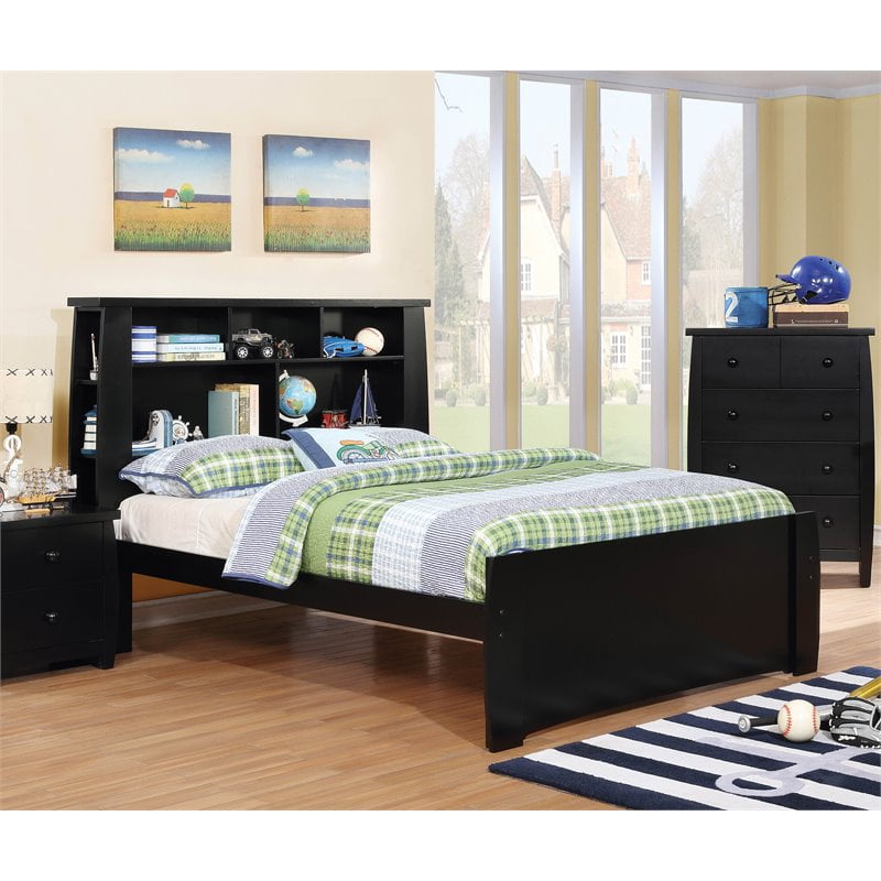 Furniture of America Devon Transitional Wood Full Bookcase Platform Bed